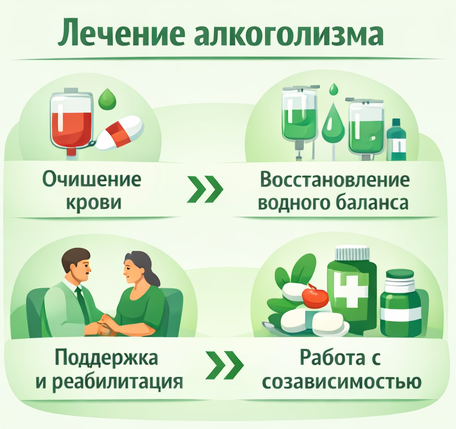 лечение алкоголизма в Острогожске этапы